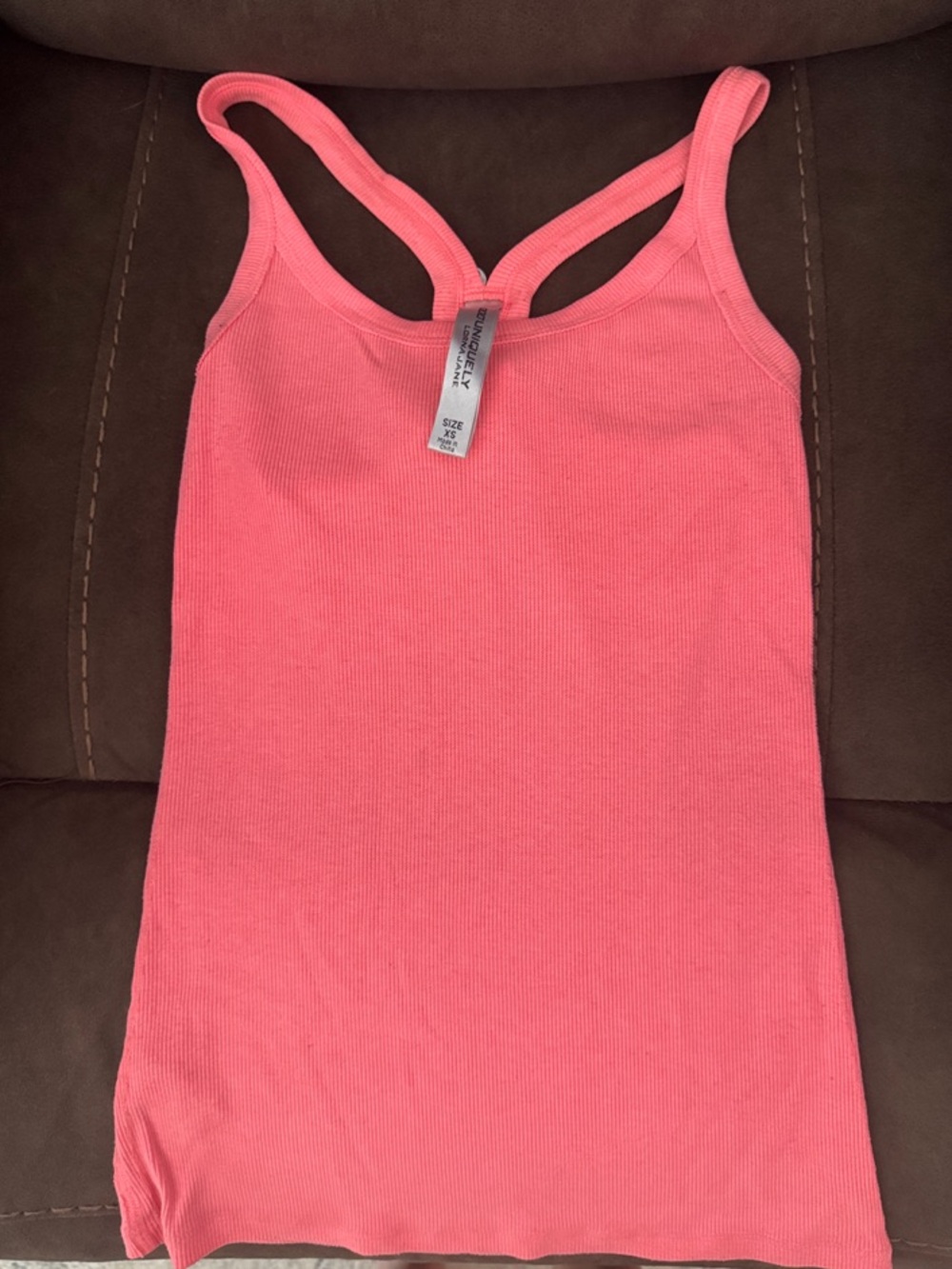 Lorna Jane Coral Ribbed Racerback Tank
